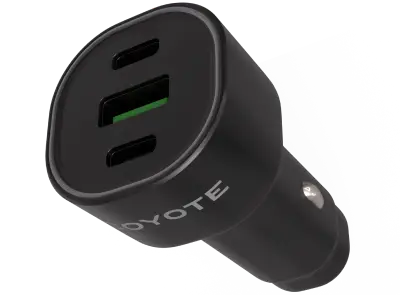 Chargeur allume-cigare 2 ports USB-C et 1 port USB-A